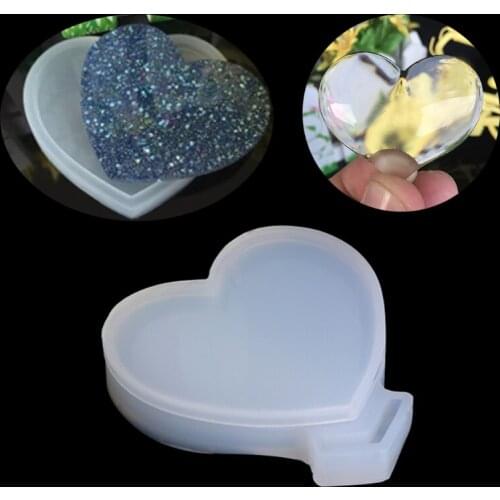 Transparent Loving Heart Silicone Pendant Mould Resin DIY Jewelry Making Tool