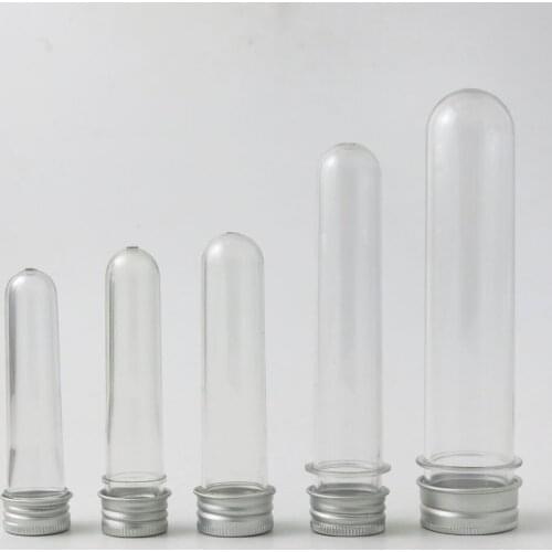 30 x 10ml 15ml 30ml 40ml 100ml Empty Plastic Tubes with Aluminum Cap Cosmetic Mask Bath Salts Clear Cosmetic Bottle Saving Tube