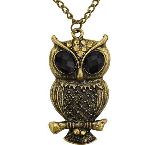 Retro Style Bronze Owl Pendant Necklace New Fashion Animal Geometric Shape Personality Party Necklace Jewelry Accessories