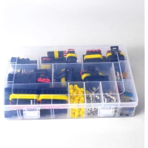 240Pcs/Box Waterproof Car Wire Connector Plug 1-6P With Fuse Electrical Equipment Female Male Way AMP Super Seal Car Accessories