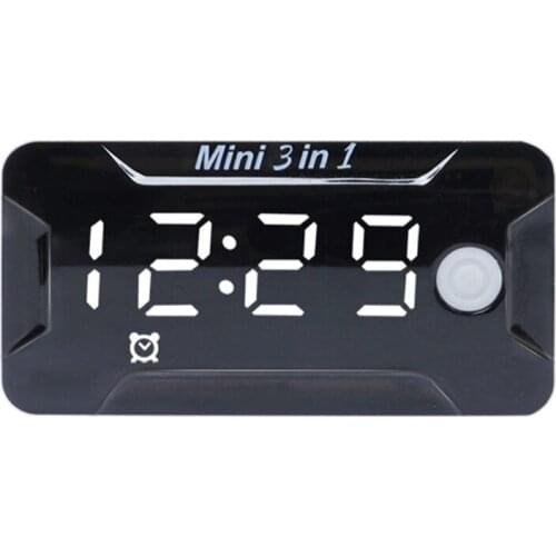 Motorbike Car Thermometer LED Digital Clock Multifunctional Temperature Voltmeter Gauge Electronic Clock DC 8V-72V