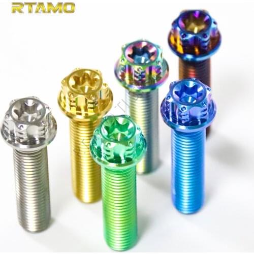 Motorcycle Titanium Bolts Torx Flanged Race Spec Head Screws with Holes M10x20/25/40/60mmx1.25P