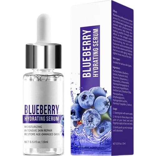 Blueberry Extract Moisturizing Day And Night Facial Serum 15ml Nourishing Reduce Fine Lines And Wrinkles for Skin Care Hydrating