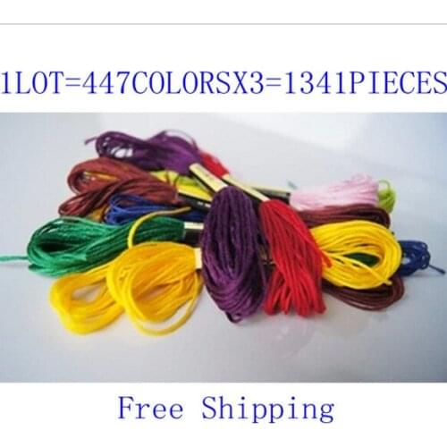 High Quality Total 1341 Pieces=447 Different Kinds of ColorsX3Sets Cross Stitch Thread Similar DMC Thread Embroidery Thread