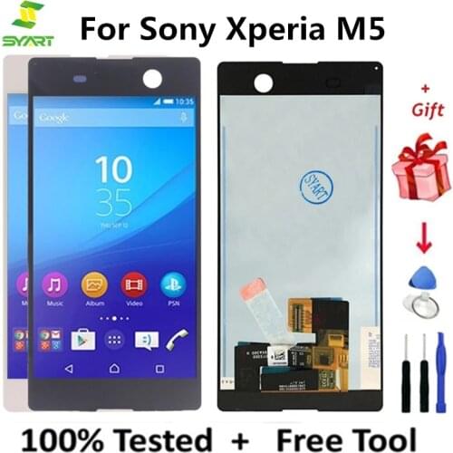 5.0" Black Color For Sony Xperia M5 lcd Dual E5603 E5606 E5653 LCD Display Touch Screen Digitizer full Assembly Replacement BK