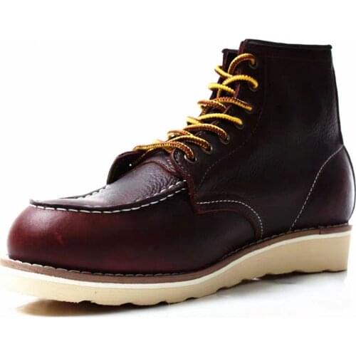 Winter Men Deserts boots Tooling Red Wings Motorcycle Boots Genuine Leather Round Toe Men Vintage Style Ankle Boots Casual Shoes