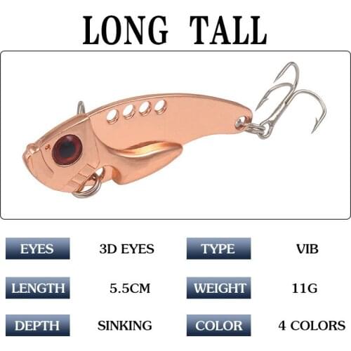 1Pcs 11g/5.5cm Ocean Fishing Metal Hard Bait Crankbait Artificial Pesca Pesca Isca Jigging With 2 Treble Hooks Wobblers