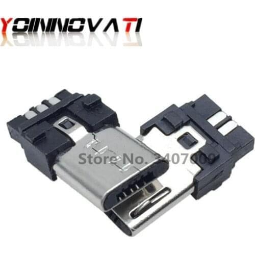 100pcs Micro USB 5pin Male Plug Connector Welding Type for Tail Charging Mobile Phone High Quality