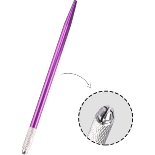 100Pcs Professional Manual Permanent Makeup Eyebrow Pen Manual Tattoo Machine Microblading Pen for Rounld Needles Tattoo Tools