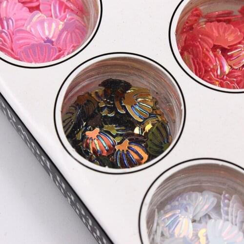12pcs Mermaid Shell Shape Holographic Nail Glitters Polish For Nails Manicure Tools Nail Art Decorations