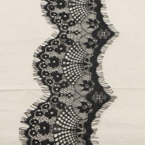 3 yards lovely lash lace embroidered lace 9cm black water soluble lace DIY garment accessories