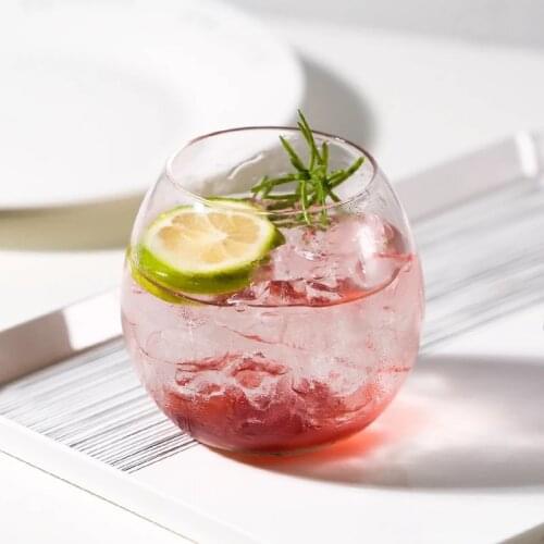 395ml 13oz Heat Resistant Crystal Glass Round Ball Shape Water Milk Juice Drinking Glass Tumbler Cup