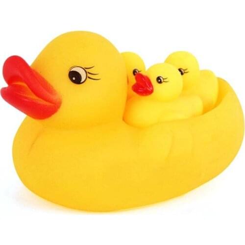 4Pcs/set Baby Bathing Swimming Duck Toys Newborn Bath Swim Float Squeeze Sound Wash Animal For Children Classic Toy CL5654