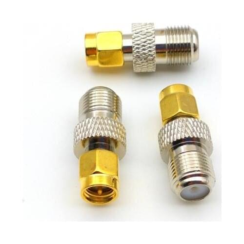 50pcs/100pcs F female jack to SMA male plug RF coaxial connector copper