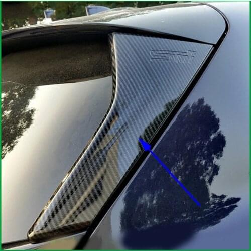 Car Styling For Subaru XV 2018 2019 Car ABS Chrome ABS Carbon Fiber Print Side Rear Window Spoiler Triangle Cover Trim Auto Part