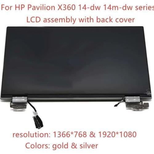 Free shipping L96516-001 FHD LCD Display Touchscreen Full-Hinge Assembly replacement for HP Pavilion x360 14-dw 14m-dw Series