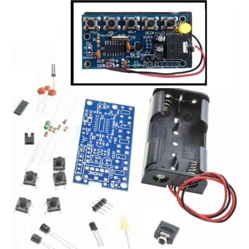 Wireless Stereo FM Radio Receiver Module PCB DIY Electronic Kits 76MHz-108MHz