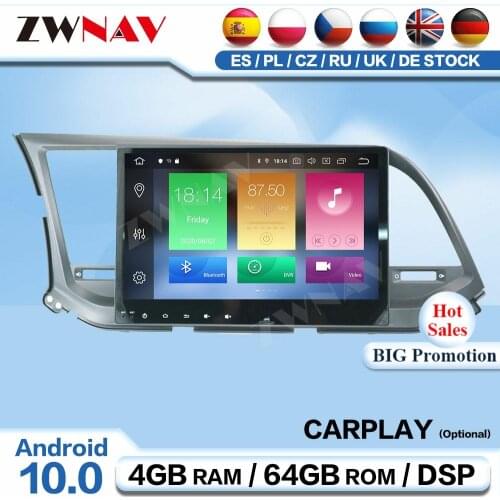 Carplay 2 Din Android Video Multimedia For Hyundai ELANTRA 2016 2017 2018 Radio Receiver Auto Audio Stereo Player GPS Head Unit