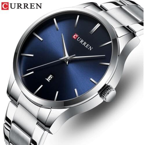 Curren Mens Watch Stainless Steel Band Date Mens Business Male Watches Waterproof Luxury Men Wrist Watches Relogio Masculino
