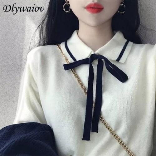 Женские вязаные пуловеры Dlywaiov China At AliExpress