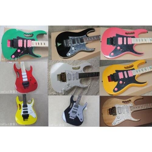 Colorful inlay electric guitar maple fretboard flyod rose tremolo 7v guitar