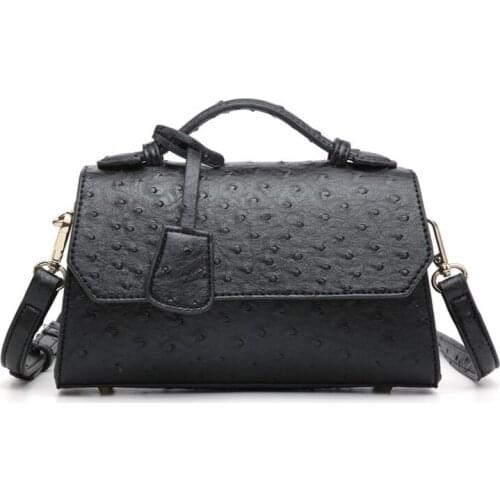 European and American ostrich pattern small PU leather square bag shoulder messenger bag female totes bag handbag business purse