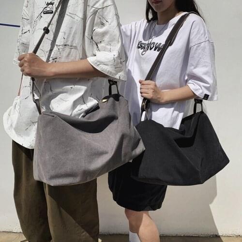 PURFAY Canvas Capacity Women Shoulder Bag Cotton Tote Shopper Bag Eco Reusable Travelling bag Sport Bag Cloth Messenger Bag