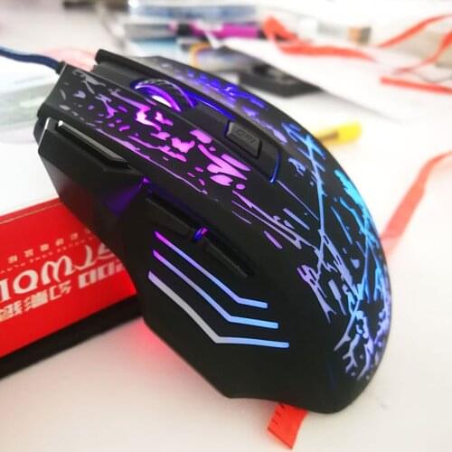Kebidumei 3D USB Gamer Computer Mice Wired Gaming Mouse 1000/1800/3000/4800 DPI LED Optical 7 Buttons For PC Adjustable Mouse