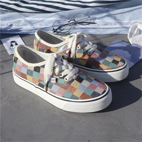 Harajuku Japanese Style Student Lolita Girls Canvas Shoes For Women Lace Up Low Top Female Sports Running Chunky Sneakers