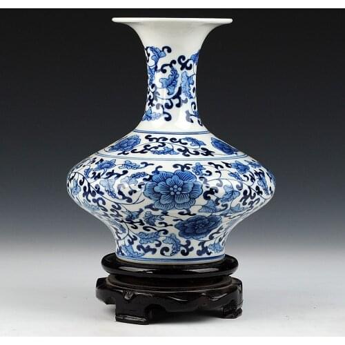 Basons ceramics blue and white porcelain vase home decoration technology gift