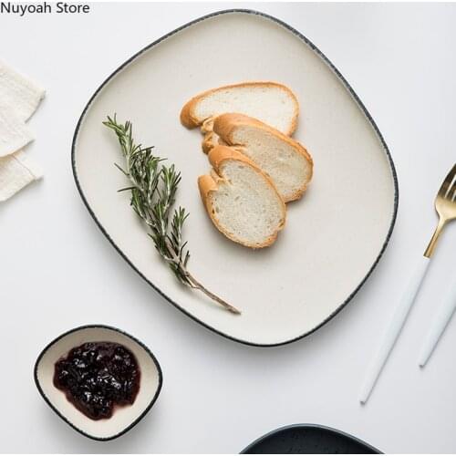 Nordic 10.5inch Irregular Ceramic Plate Western Steak Dessert Restaurant Special Shape Irregular Creative Dish Kitchen Supplies