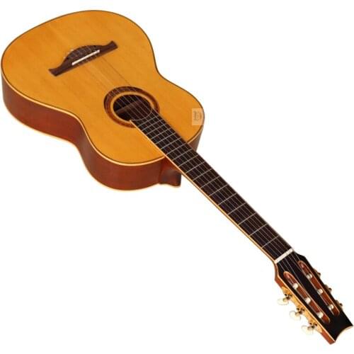 Natural color good quality cutway electric classic guitar high gloss good handicraft with EQ classic guitar