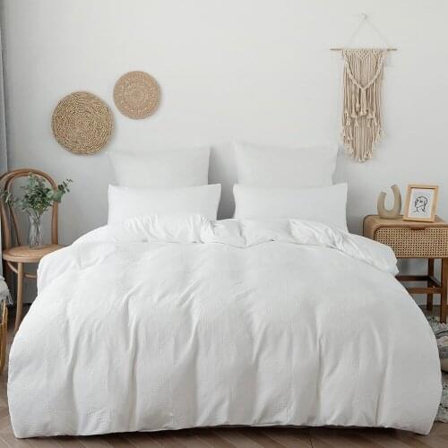3D Geometric Duvet Cover Queen Size White Color Bedclothes Comforter Cover King Bedding Sets with Pillowcase for Adults Family