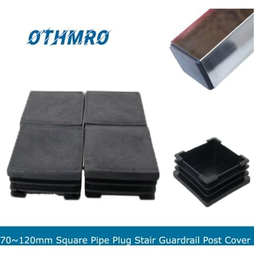 MroMax Stair Guardrail Post Cover Plastic 70*70/75*75/80*80/90*90/100*100/120*120mm Square Plug Post End Cap Tube 4/6/8/10/12pcs