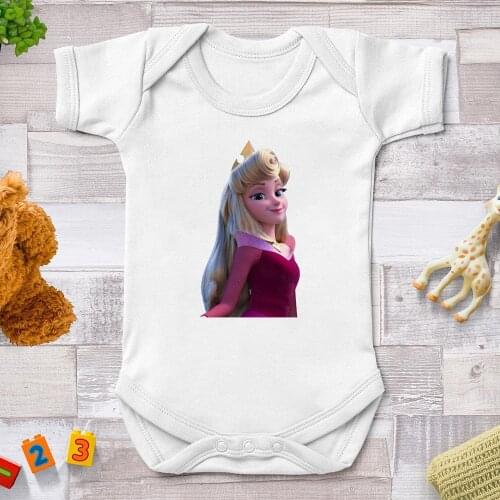 Summer New Baby Boys Rompers Newborn Short Sleeve Jumpsuits Harajuku Disney Princess Printed Baby Girl Clothes Bodysuits Bebes