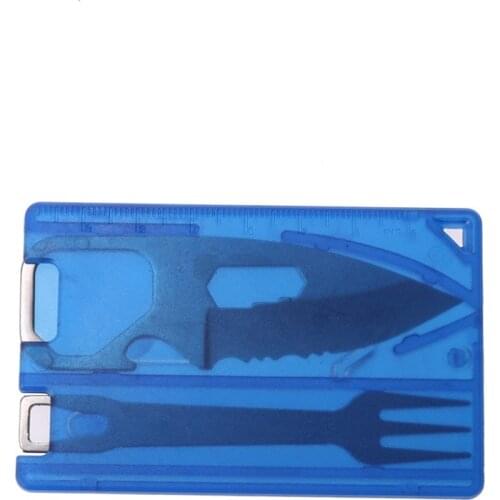 Camping Barbecue Knife Fork EDC Safety First Aid Outdoor Multifunction Tool Card