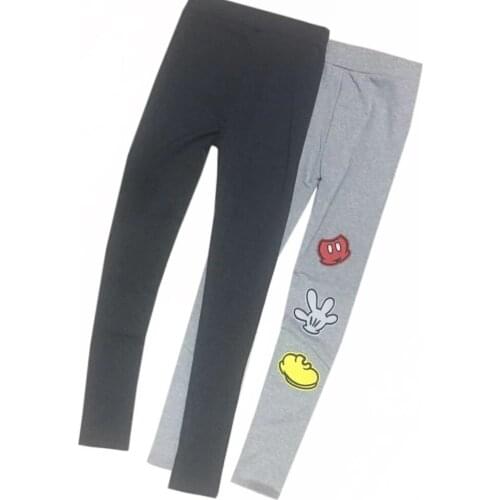 2021Spring Autumn New High waist Women Leggings Cute Cartoon Embroidery Pants Wear Elastic large size women feet pants trousers
