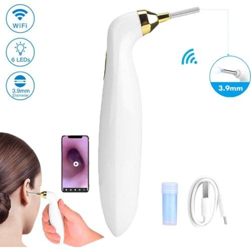 New 3.9mm Wireless Visual Otoscope Ear Camera HD Inspection Camera Digital Earpick Cleaning Tool Ear Endoscope iphone Smartphone