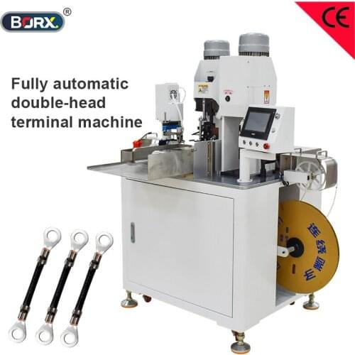 Fully automatic Double head terminal crimping machine electric connectors wire harness automatic riveting equipment