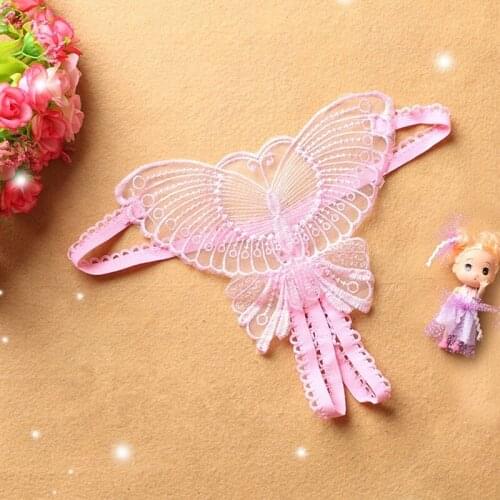 Sexy Women Lace Hollow Out Butterfly Shaped G-String Open Crotch Underwear Lingerie Panties High Quality Exquisite Mature Pantie