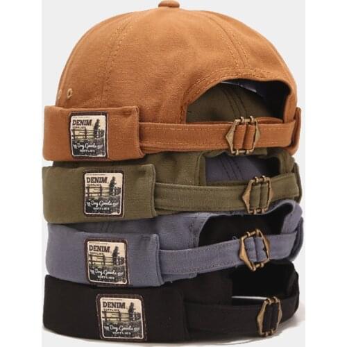 2021 New Fashion Men And Women Easy Matching Patch Couple Hip-hop Skullcap Beanie Hat Cap Adjustable Retro Vintage Cap Gorro