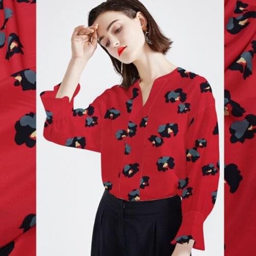 Printed Silk Crepe De Chine Fabric Mulberry Silk Drape Comfortable Soft Dress Fashion Garment Shirt Fabrics Home Textile Fabrics