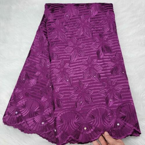 Swiss Lace Fabric 2020 Latest Heavy Beaded Embroidery African Cotton fabrics Swiss Voile Lace Popular Dubai Style 5yards