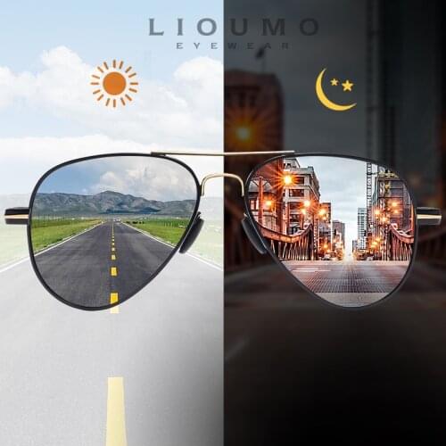 LIOUMO Brand Pilot Sunglasses For Men Polarized Sun Glasses Women Photochromic Driving Goggle Chameleon UV400 gafas de sol