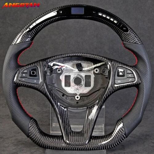 LED display Carbon Fiber Steering Wheel Sport Car volante esportivo Fit For Mercedes Benz SL SLC and AMG GLS 2016-2017and W205