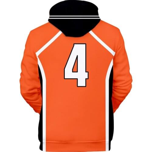 Unisex Hoodies 4XL Plus Size Haikyuu Cosplay Costume Karasuno High School Volleyball Club Uniform Sportswear