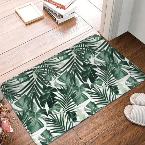 Tropical Jungle Leaves Doormat Carpet Mat Rug Polyester Non-Slip Floor Decor Bath Bathroom Kitchen Balcony 40*60