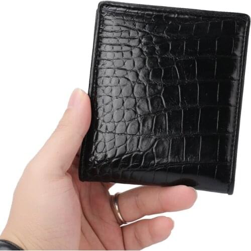 High Grade Crocodile Leather Business Men Wallet bag Fashion High Capacity Man Crocodile Skin wallet Short Multi Card Purse 50