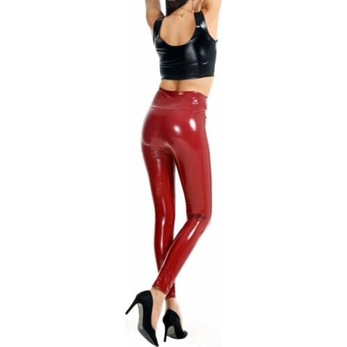 Wetlook Sexy PVC Pencil Pants Shiny Push Up Leggings Trousers Women Fitness Legging Streetwear Pantalon Spodnie Night Clubwear