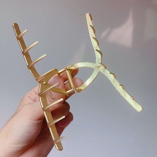 Fashion Women Hair Claws Hair Crab Clamp Hairgrip Matte Metal Hair Clip Claw Hairdressing Tool Gold Siliver Hair Accessories